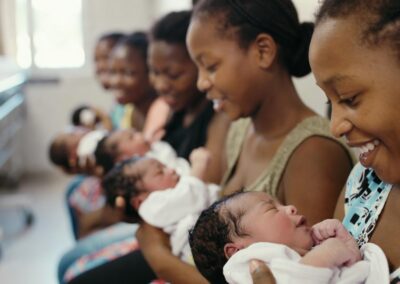 Young Monthers with new born babies in Tanzania