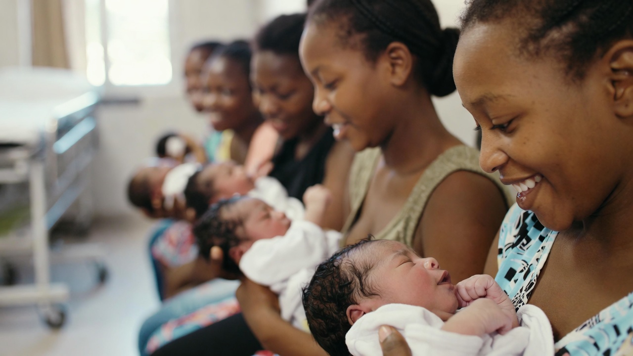 Young Monthers with new born babies in Tanzania